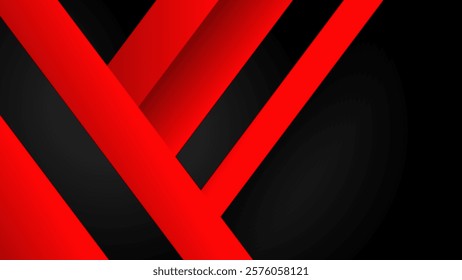 Modern geometric red and black abstract background. Suit for booklet, brochure, banner, poster, website, flyer, cover, corporate, backdrop. Vector illustration