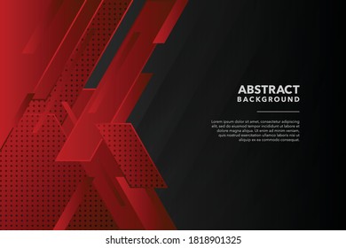 modern geometric red and black background template
