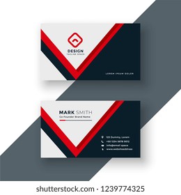 modern geometric red business card design