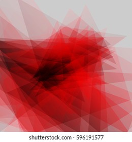 Modern geometric red transparent background with triangles.Used clipping mask. Vector abstract background
