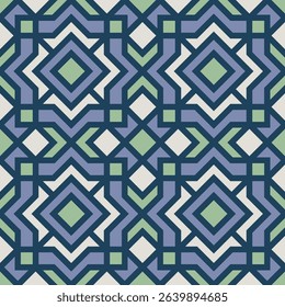 Modern Geometric Rhombus Shape Seamless Pattern with Abstract Line Art