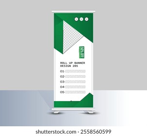 Modern geometric roll up banner tempalte design