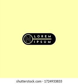 modern geometric rounded black circle N logotype design concept