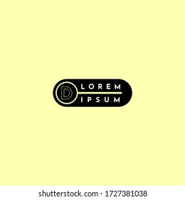 modern geometric rounded black circle D logotype design concept