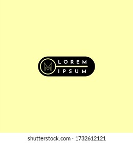modern geometric rounded black circle M logotype design concept