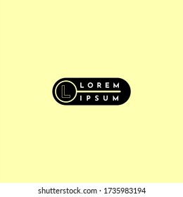 modern geometric rounded black circle L logotype design concept