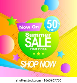 modern geometric sale banner design with gradient color for web page poster wallpaper social media banner