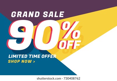 modern geometric sale banner design with offer details