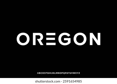 Modern geometric sans serif alphabet display font vector for branding design
