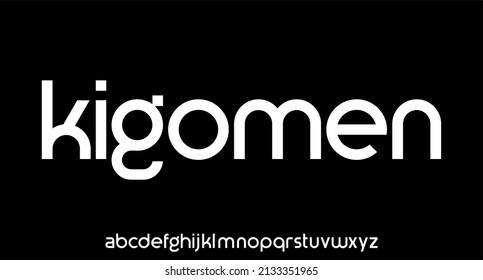 modern geometric sans serif futuristic font alphabet vector