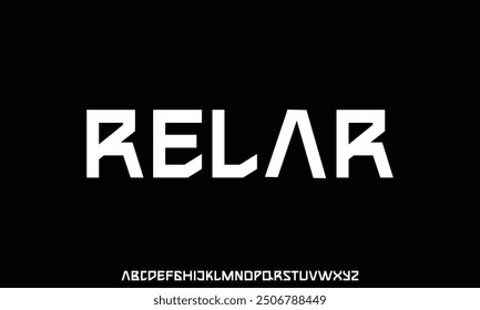 modern geometric sans serif futuristic font alphabet vector set