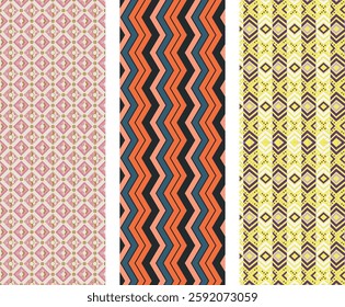 Modern Geometric Seamless Pattern with Abstract Shapes for Textile and Wallpaper
