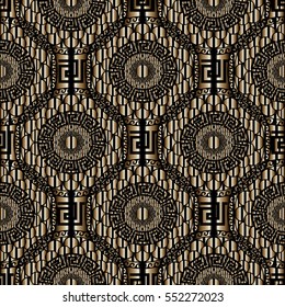 Modern geometric seamless pattern background wallpaper illustration with vintage abstract geometrical stylish 3d ornaments.Elegant vector surface texture.
