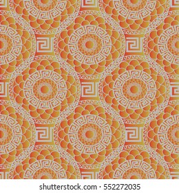 Modern geometric seamless pattern background wallpaper illustration with vintage abstract geometrical stylish 3d ornaments.Elegant vector surface texture.