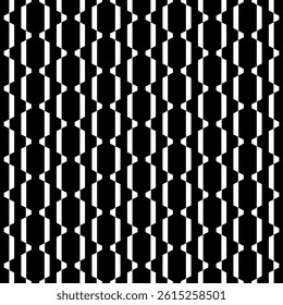 Modern Geometric Seamless Pattern in Black and White, EPS Vector Background. The repetitive vector design features sharp, symmetrical angles and abstract motifs. Delivered in high-quality EPS format.