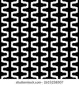 Modern Geometric Seamless Pattern in Black and White, EPS Vector Background. The repetitive vector design features sharp, symmetrical angles and abstract motifs. Delivered in high-quality EPS format.