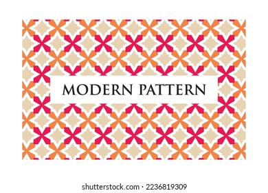 Modern geometric seamless pattern with colorful lines on white background