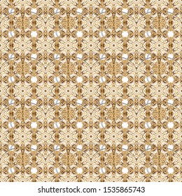 Modern geometric seamless pattern with gold repeating elements on a background. Seamless vector golden ornament.