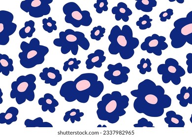 Modern geometric seamless pattern with organic flowers.