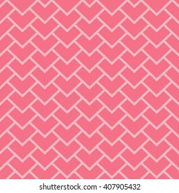 Modern geometric seamless pattern. Pink heart.