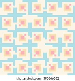 Modern Geometric Seamless Pattern. Squares with Pastel Tone.
