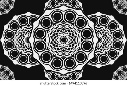 Modern geometric seamless pattern vector Gray and black flower pattern For fabrics and textiles