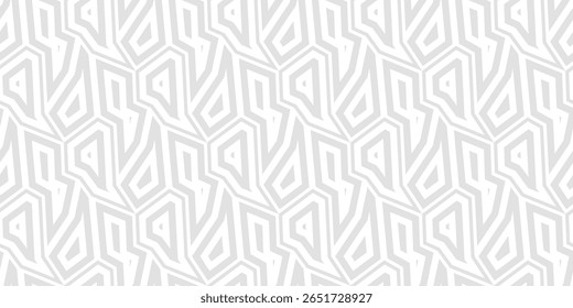 Modern geometric seamless pattern. Vector abstract background with edgy mosaic elements, angular shapes, broken lines. Minimal grey and white texture. Urban art street fashion style. Repeated design