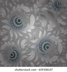 Modern geometric seamless pattern for wrapping paper, printing, fabric or textile. Vintage ornament. Vector gray and blue pattern for your design.