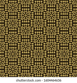 Modern geometric seamless pattern for your design. Wallpaper texture. Color on the picture: black, gold. Vector.