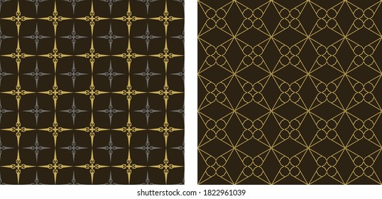 Modern geometric seamless patterns, wallpaper textures, vector