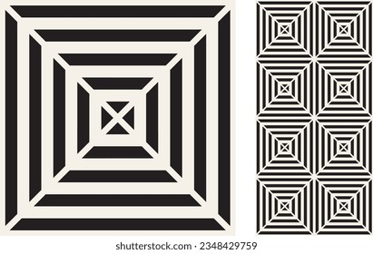 Moderne geometrische nahtlose Tile. Stilvolles Muster für Keramikfliesen, Tapete, Linoleum, Textilien, Webseitenhintergrund. Vektorgrafik