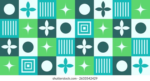 Moderne geometrische nahtlose Gitter. Vektorgrafik von trendigen geometrischen Formen. Perfekte Feder Tapete Stoff Stoffdruck. EPS 10