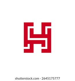 Modern Geometric SH S H Letter Logo Design for Business Brand