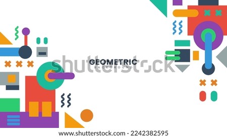 Modern geometric shape background. Abstract colorful with memphis ornament background. Suitable for banner, poster, brochure, flyer, or presentation background.