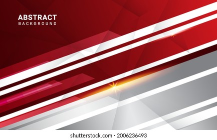 Modern geometric shape background. Red, grey and White style. Template design for poster, banner, backdrop, flyer, etc. Vector illustration