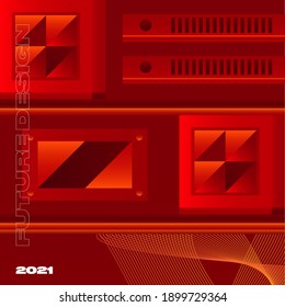 Modern geometric shape gradient design for album cover vinyl poster vector futuristic design art abstract