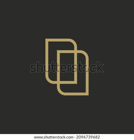 Modern geometric shape logo concept. simple and minimal golden icon design.