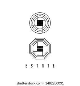 Modern geometric shaped construction vectors.