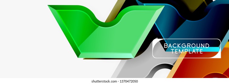Modern geometric shapes abstract background or logo element. Dynamic color design. Vector illustration