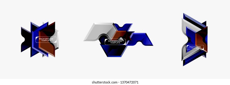 Modern geometric shapes abstract background or logo element. Dynamic color design. Vector illustration