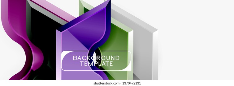 Modern geometric shapes abstract background or logo element. Dynamic color design. Vector illustration