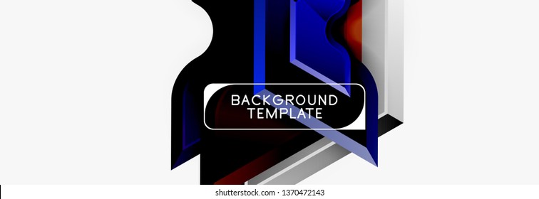 Modern geometric shapes abstract background or logo element. Dynamic color design. Vector illustration
