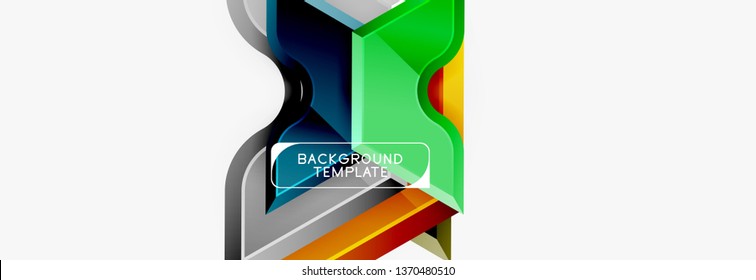 Modern geometric shapes abstract background or logo element. Dynamic color design. Vector illustration