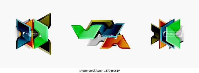 Modern geometric shapes abstract background or logo element. Dynamic color design. Vector illustration