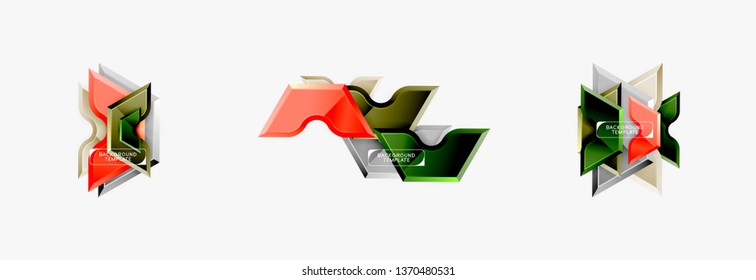 Modern geometric shapes abstract background or logo element. Dynamic color design. Vector illustration