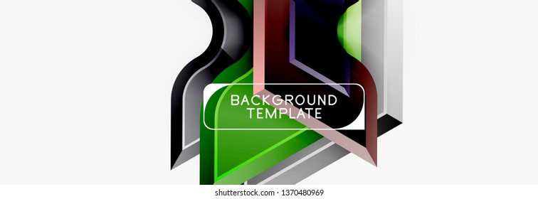 Modern geometric shapes abstract background or logo element. Dynamic color design. Vector illustration