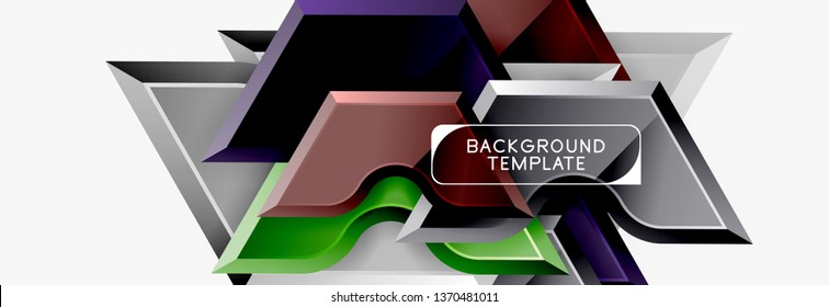 Modern geometric shapes abstract background or logo element. Dynamic color design. Vector illustration