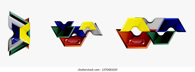 Modern geometric shapes abstract background or logo element. Dynamic color design. Vector illustration