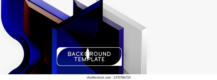 Modern geometric shapes abstract background or logo element. Dynamic color design. Vector illustration