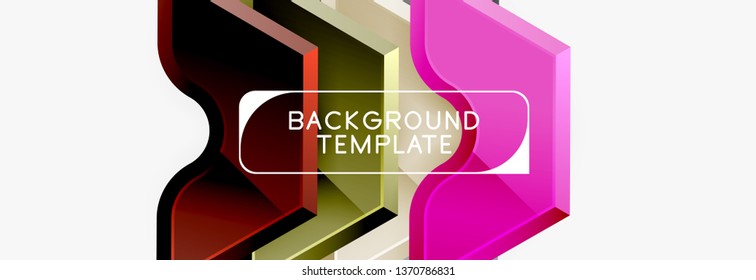 Modern geometric shapes abstract background or logo element. Dynamic color design. Vector illustration